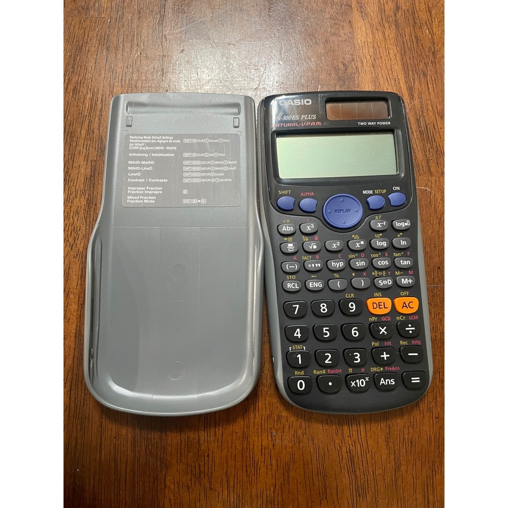 Casio fx-300ES PLUS Scientific Calculator Natural VPAM Solar Battery Black Gray